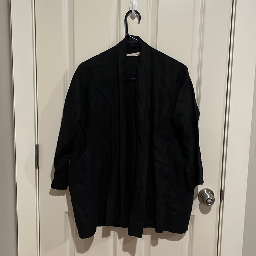 Elizabeth Suzann Clyde jacket black midweight linen XS
